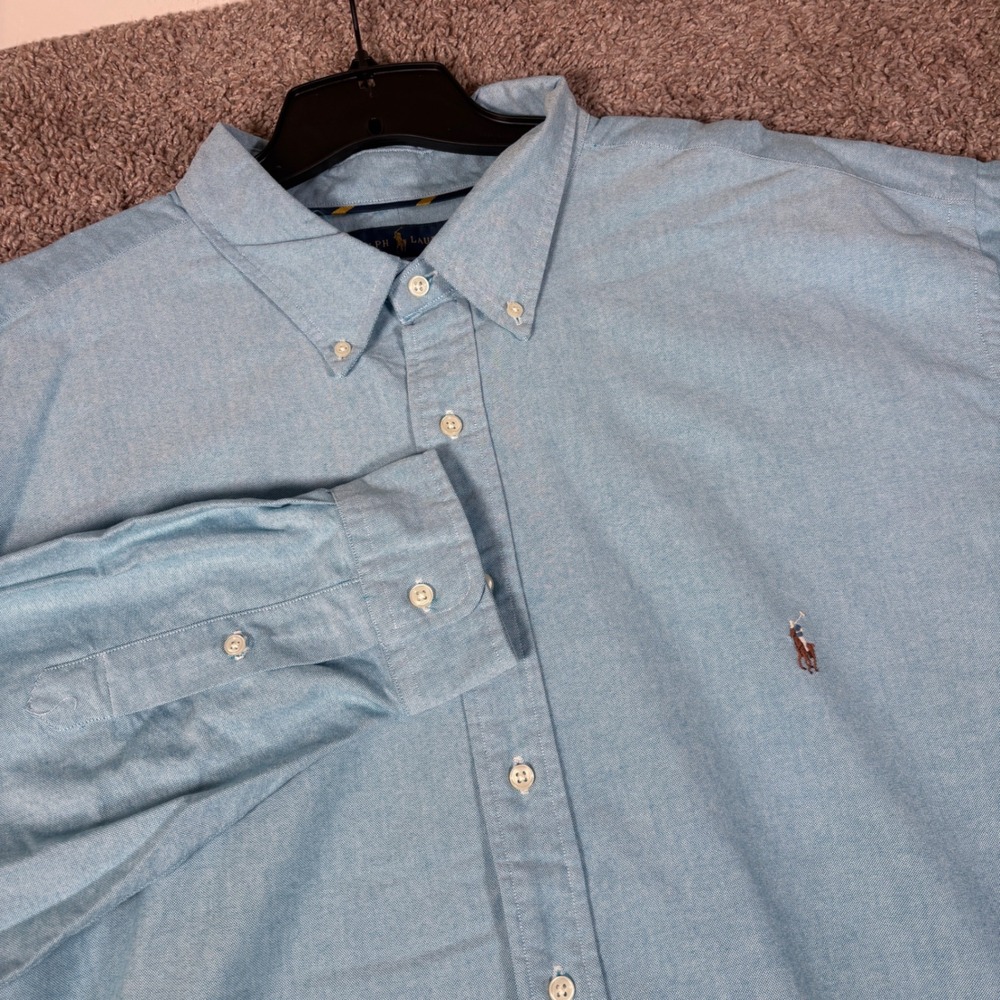 Polo Ralph Lauren Mens 4XLT Light Blue Classic Fit Cotton Oxford Shirt NWT
